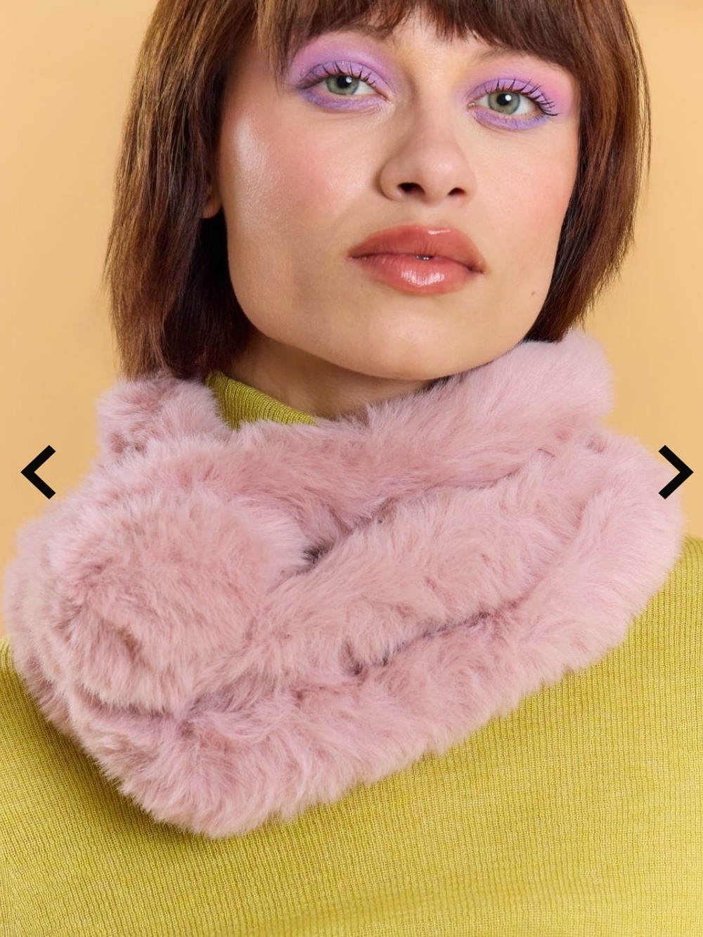 Jayley Light Pink Faux Fur Pull Through Neck Scarf Wrap NWT One Size